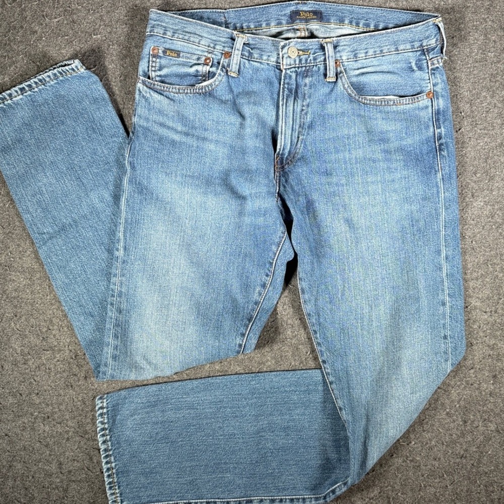 Polo Ralph Lauren Varick Slim Straight Jeans Blue Denim Mens 34x34 13155